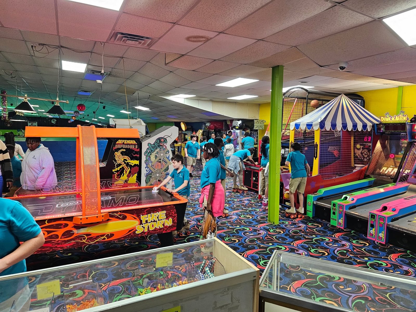 Kids playing arcade games at Hartsville Skating Arena